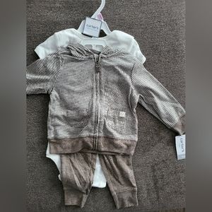 Carters Baby 3 Piece Hippo set 9M